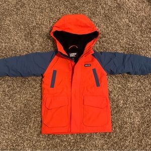 Lands End Boys Winter Coat w/ Bib Overalls